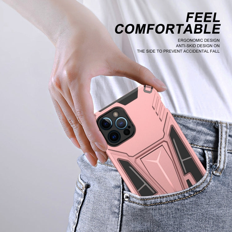 For iPhone 12 Pro Super V Armor PC + TPU Shockproof Case with Invisible Holder