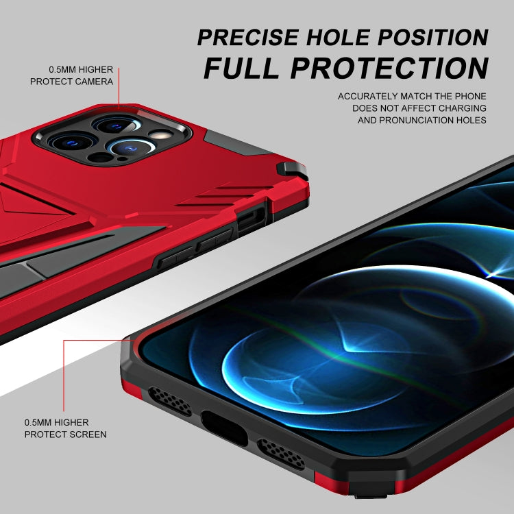 For iPhone 12 Pro Super V Armor PC + TPU Shockproof Case with Invisible Holder
