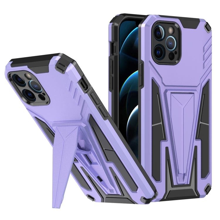 For iPhone 12 Pro Super V Armor PC + TPU Shockproof Case with Invisible Holder