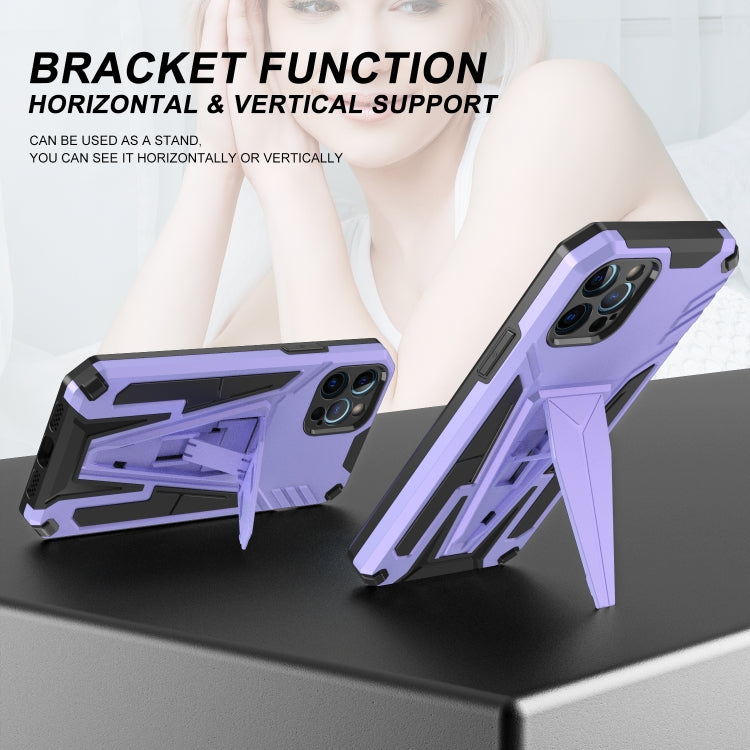 For iPhone 12 Pro Super V Armor PC + TPU Shockproof Case with Invisible Holder