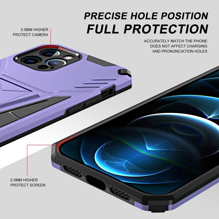 For iPhone 12 Pro Super V Armor PC + TPU Shockproof Case with Invisible Holder
