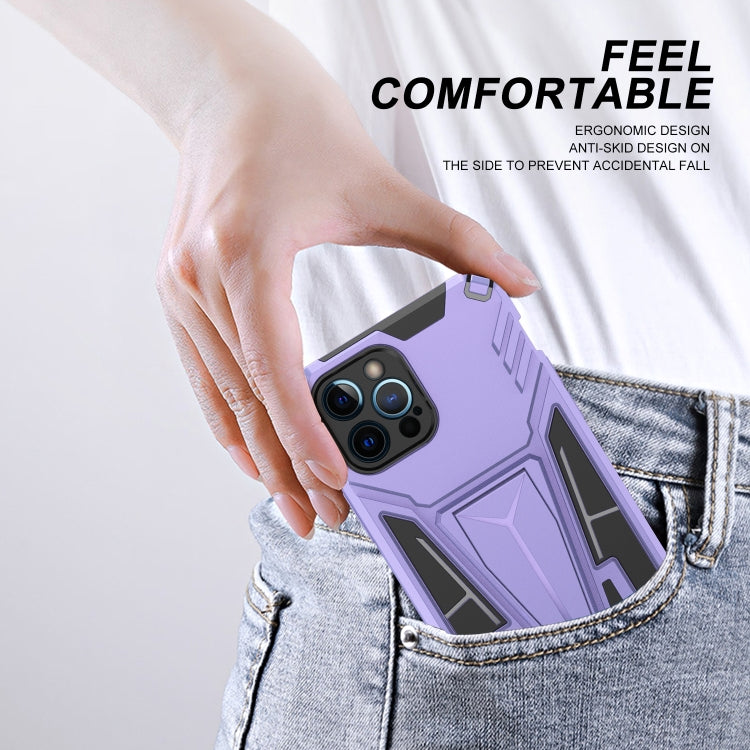 For iPhone 12 Pro Super V Armor PC + TPU Shockproof Case with Invisible Holder