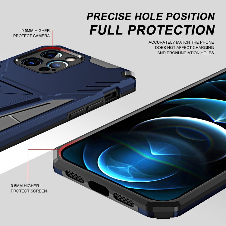 For iPhone 12 Pro Super V Armor PC + TPU Shockproof Case with Invisible Holder