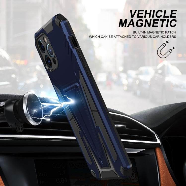 For iPhone 12 Pro Super V Armor PC + TPU Shockproof Case with Invisible Holder