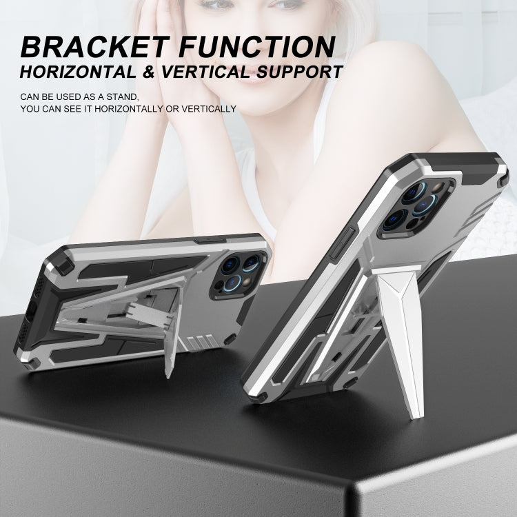 For iPhone 12 Pro Super V Armor PC + TPU Shockproof Case with Invisible Holder