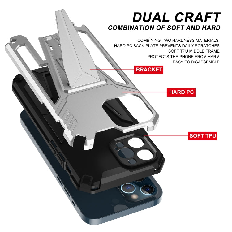 For iPhone 12 Pro Super V Armor PC + TPU Shockproof Case with Invisible Holder