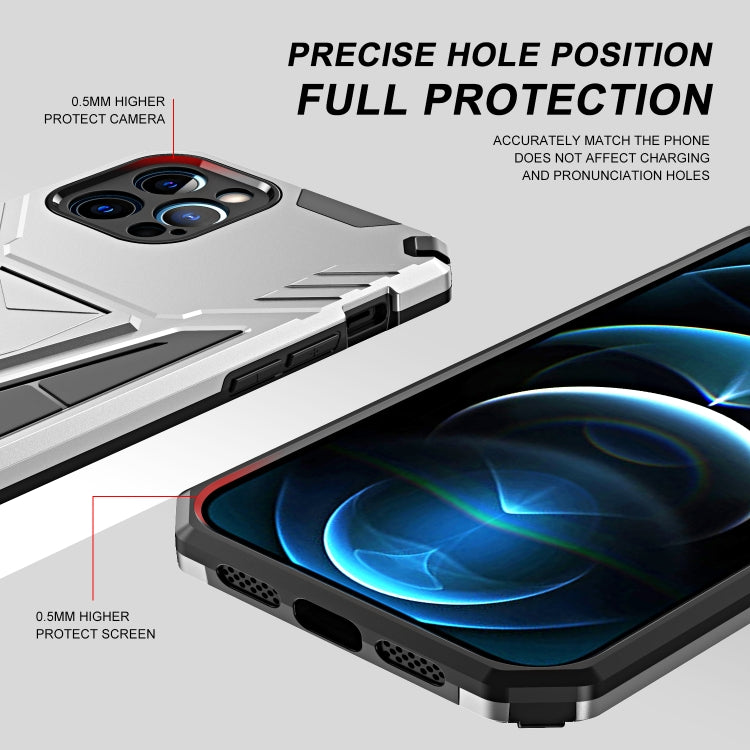 For iPhone 12 Pro Super V Armor PC + TPU Shockproof Case with Invisible Holder