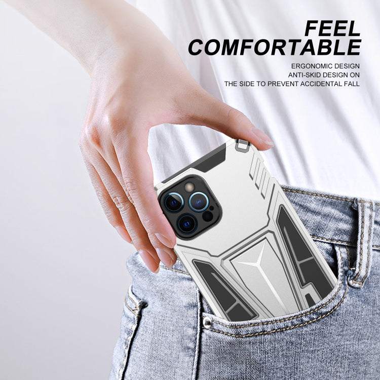 For iPhone 12 Pro Super V Armor PC + TPU Shockproof Case with Invisible Holder