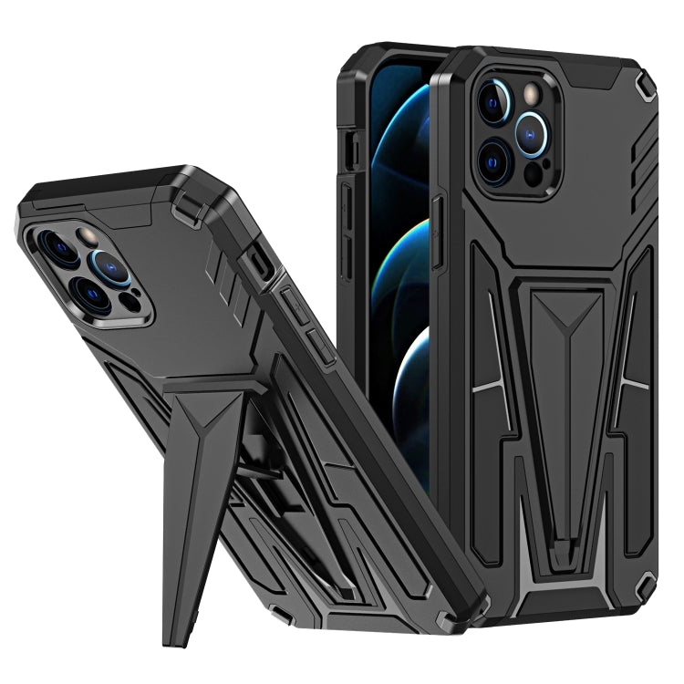 For iPhone 12 Pro Super V Armor PC + TPU Shockproof Case with Invisible Holder