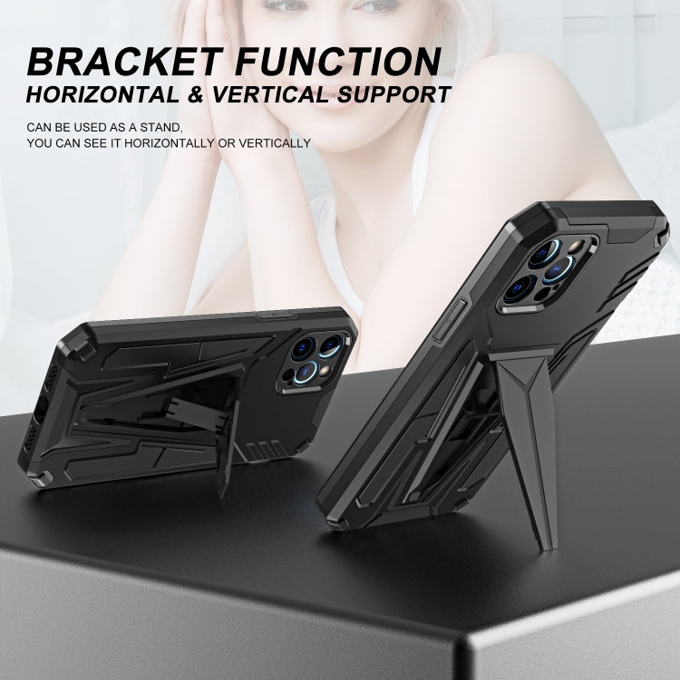 For iPhone 12 Pro Super V Armor PC + TPU Shockproof Case with Invisible Holder