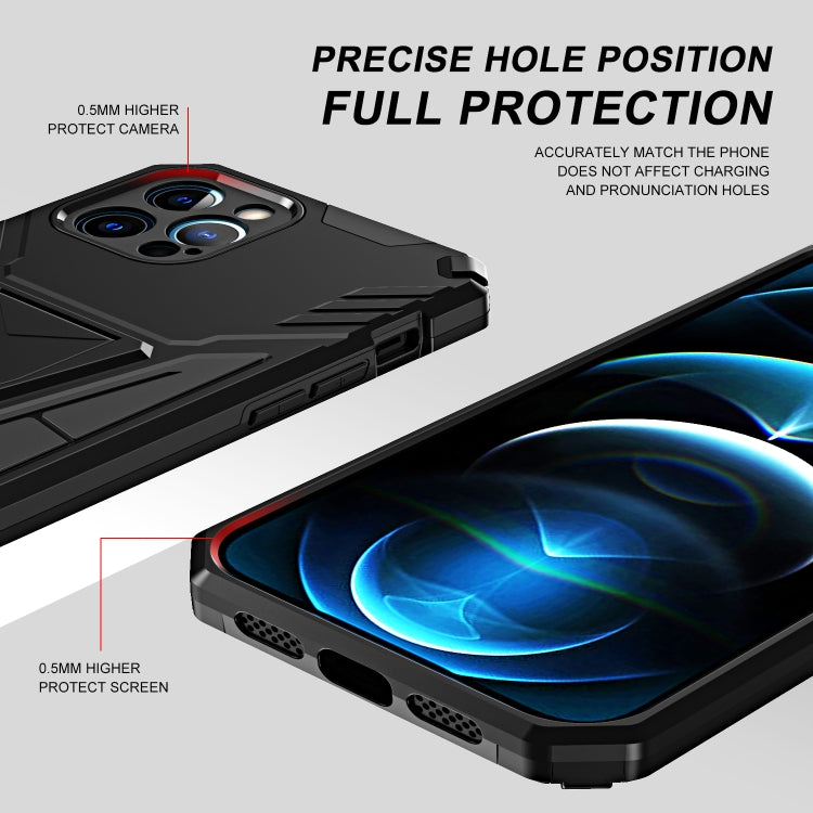 For iPhone 12 Pro Super V Armor PC + TPU Shockproof Case with Invisible Holder