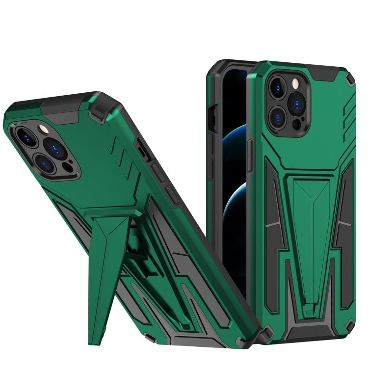 For iPhone 12 Pro Max Super V Armor PC + TPU Shockproof Case with Invisible Holder