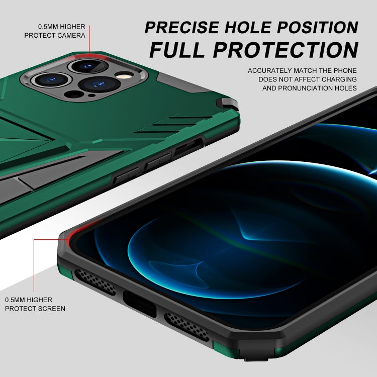 For iPhone 12 Pro Max Super V Armor PC + TPU Shockproof Case with Invisible Holder