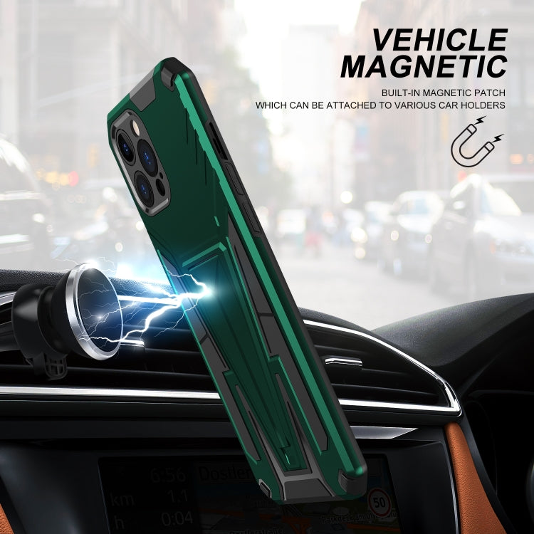 For iPhone 12 Pro Max Super V Armor PC + TPU Shockproof Case with Invisible Holder