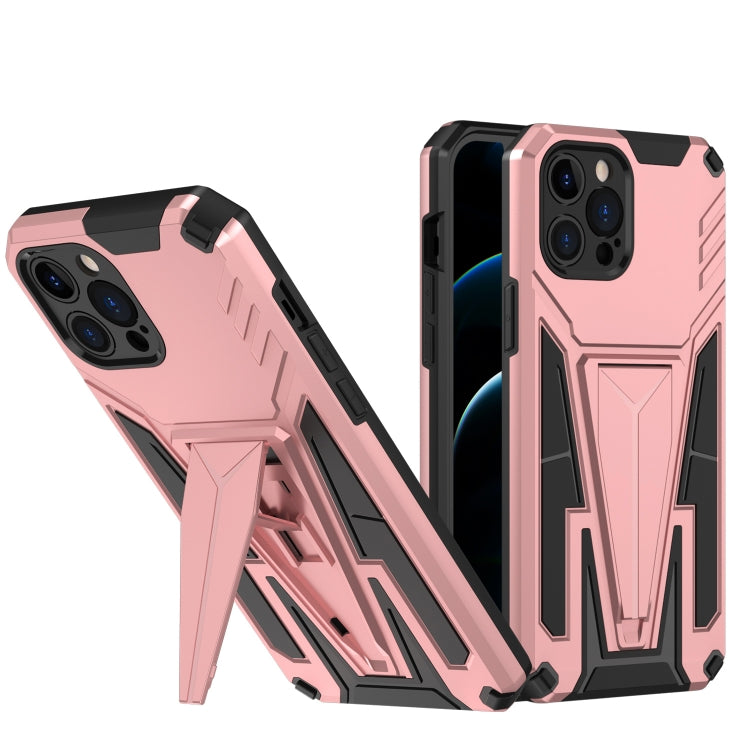 For iPhone 12 Pro Max Super V Armor PC + TPU Shockproof Case with Invisible Holder