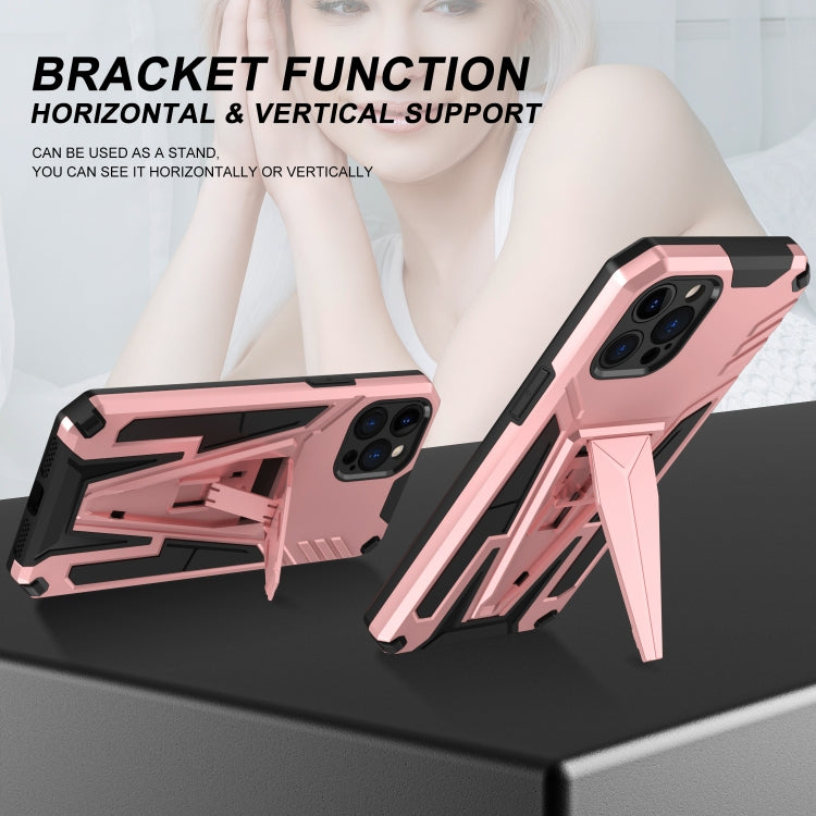 For iPhone 12 Pro Max Super V Armor PC + TPU Shockproof Case with Invisible Holder