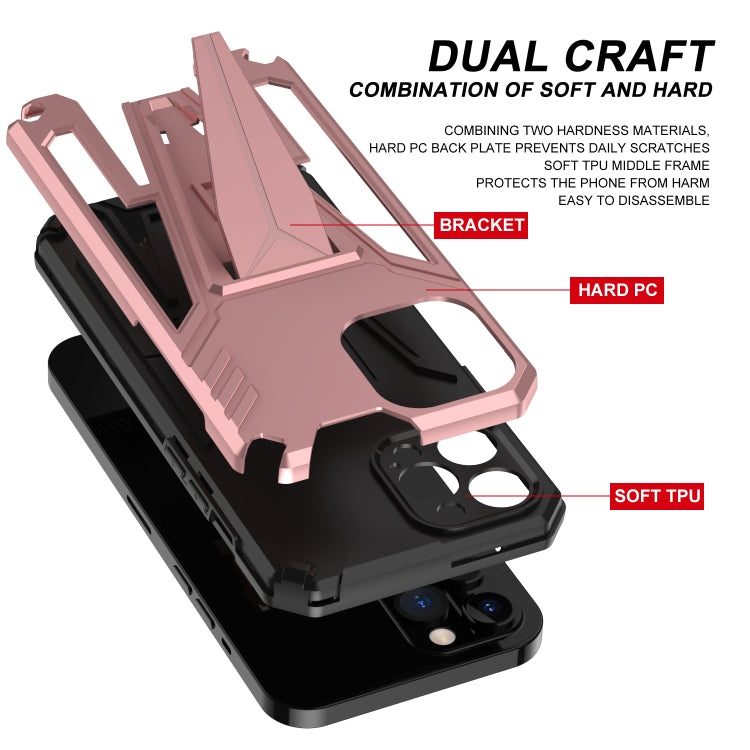 For iPhone 12 Pro Max Super V Armor PC + TPU Shockproof Case with Invisible Holder