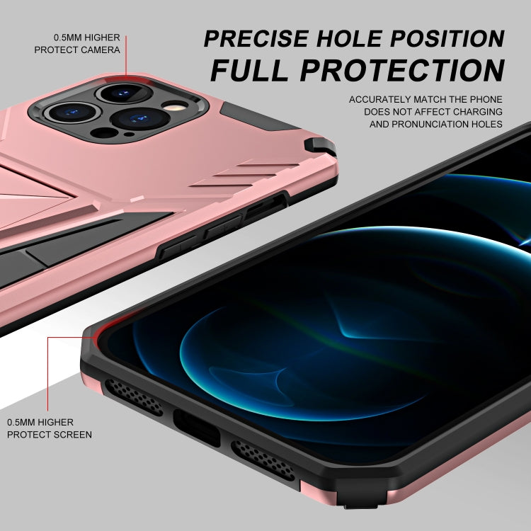 For iPhone 12 Pro Max Super V Armor PC + TPU Shockproof Case with Invisible Holder
