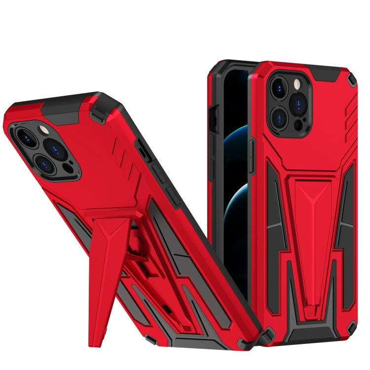 For iPhone 12 Pro Max Super V Armor PC + TPU Shockproof Case with Invisible Holder