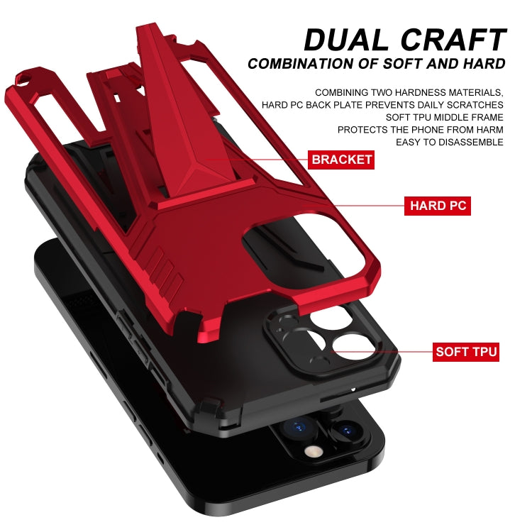 For iPhone 12 Pro Max Super V Armor PC + TPU Shockproof Case with Invisible Holder