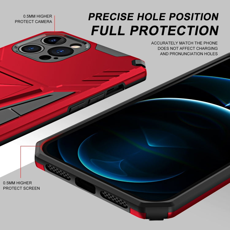 For iPhone 12 Pro Max Super V Armor PC + TPU Shockproof Case with Invisible Holder