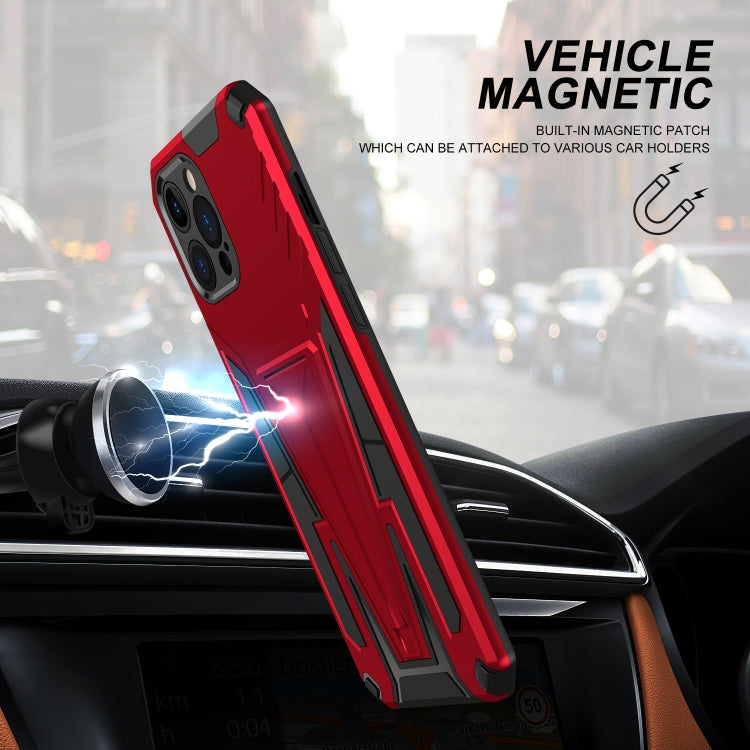 For iPhone 12 Pro Max Super V Armor PC + TPU Shockproof Case with Invisible Holder