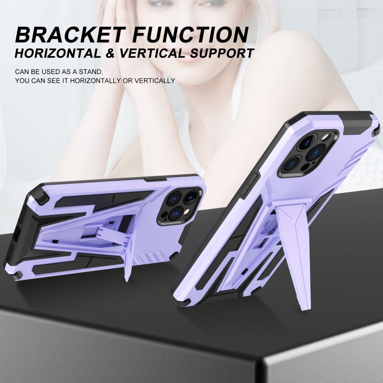 For iPhone 12 Pro Max Super V Armor PC + TPU Shockproof Case with Invisible Holder