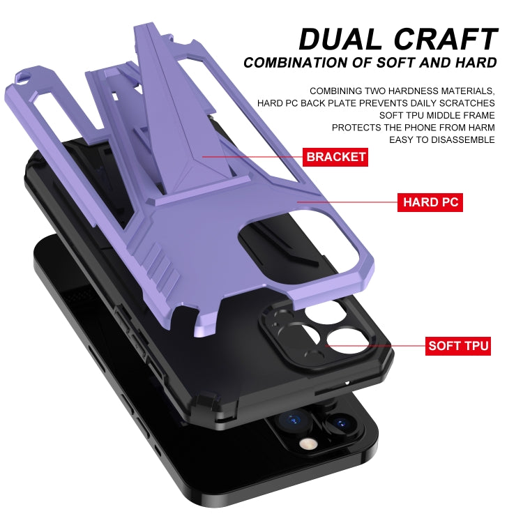 For iPhone 12 Pro Max Super V Armor PC + TPU Shockproof Case with Invisible Holder