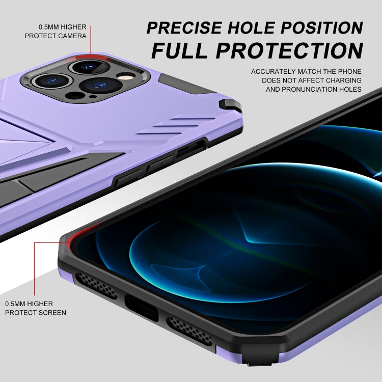 For iPhone 12 Pro Max Super V Armor PC + TPU Shockproof Case with Invisible Holder