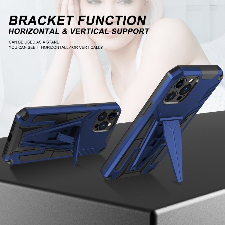 For iPhone 12 Pro Max Super V Armor PC + TPU Shockproof Case with Invisible Holder