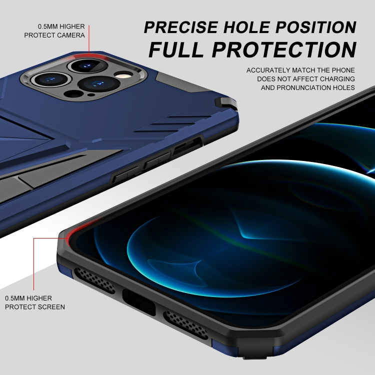For iPhone 12 Pro Max Super V Armor PC + TPU Shockproof Case with Invisible Holder