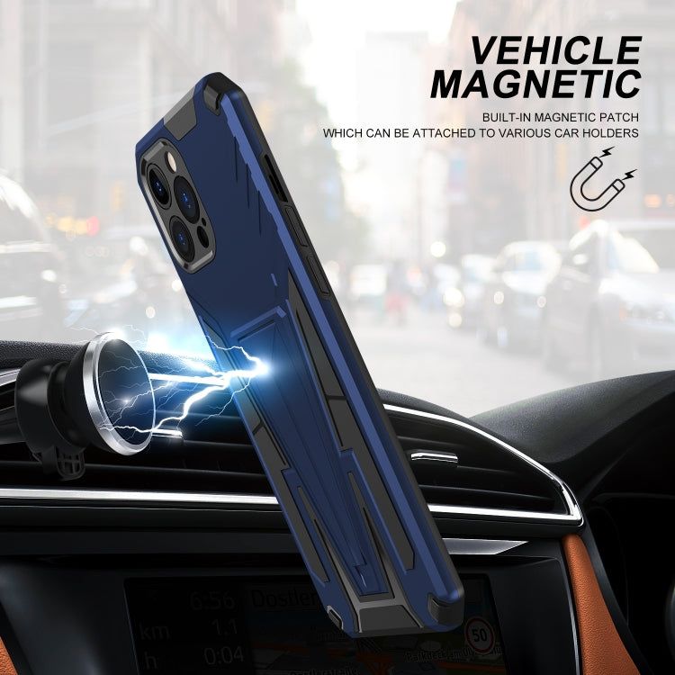 For iPhone 12 Pro Max Super V Armor PC + TPU Shockproof Case with Invisible Holder
