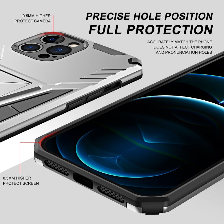 For iPhone 12 Pro Max Super V Armor PC + TPU Shockproof Case with Invisible Holder