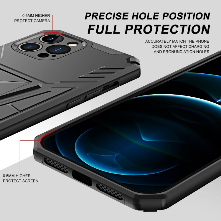 For iPhone 12 Pro Max Super V Armor PC + TPU Shockproof Case with Invisible Holder