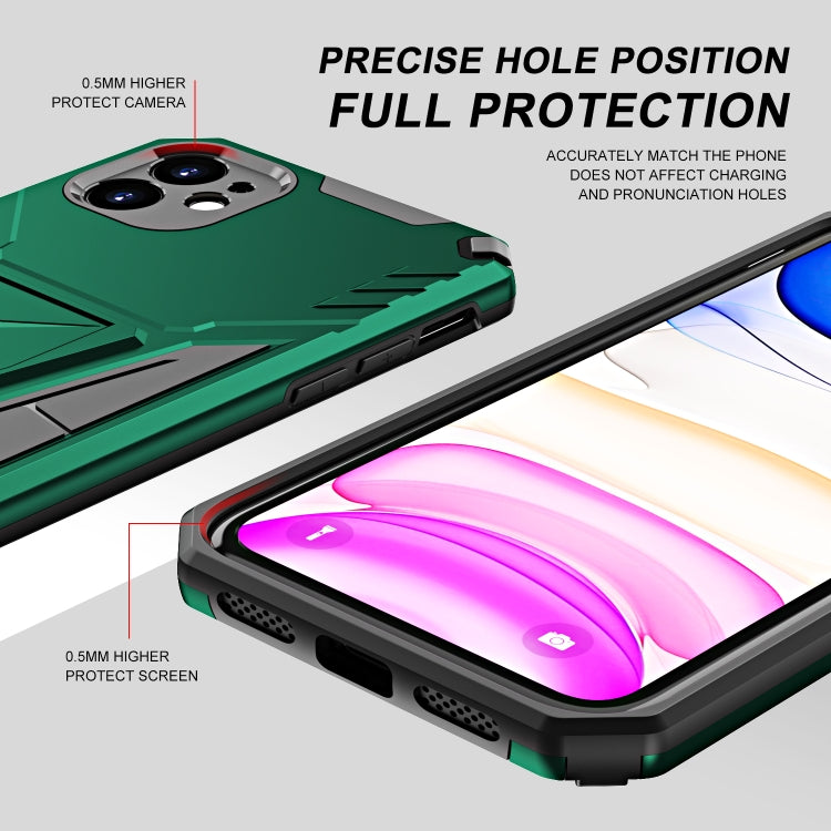 For iPhone 11 Super V Armor PC + TPU Shockproof Case with Invisible Holder
