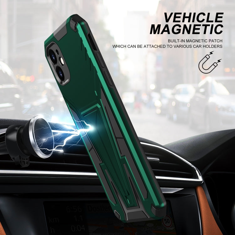 For iPhone 11 Super V Armor PC + TPU Shockproof Case with Invisible Holder