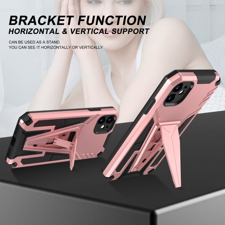 For iPhone 11 Super V Armor PC + TPU Shockproof Case with Invisible Holder