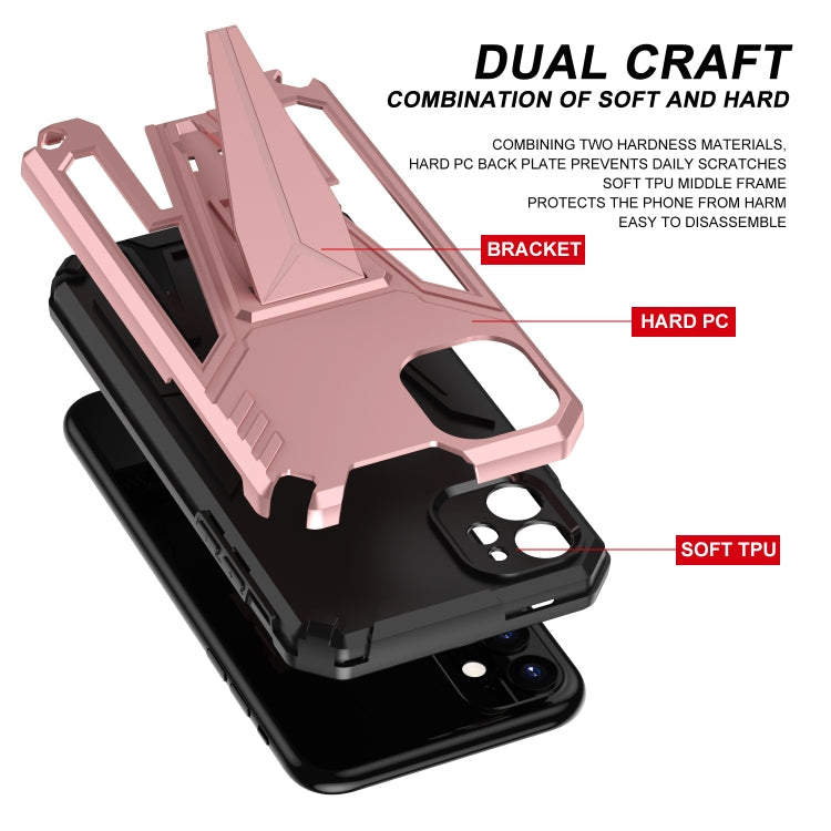 For iPhone 11 Super V Armor PC + TPU Shockproof Case with Invisible Holder