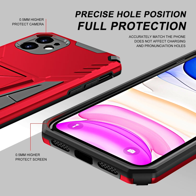 For iPhone 11 Super V Armor PC + TPU Shockproof Case with Invisible Holder