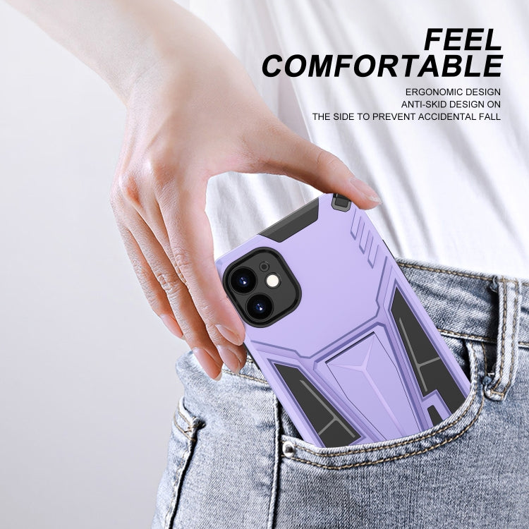 For iPhone 11 Super V Armor PC + TPU Shockproof Case with Invisible Holder
