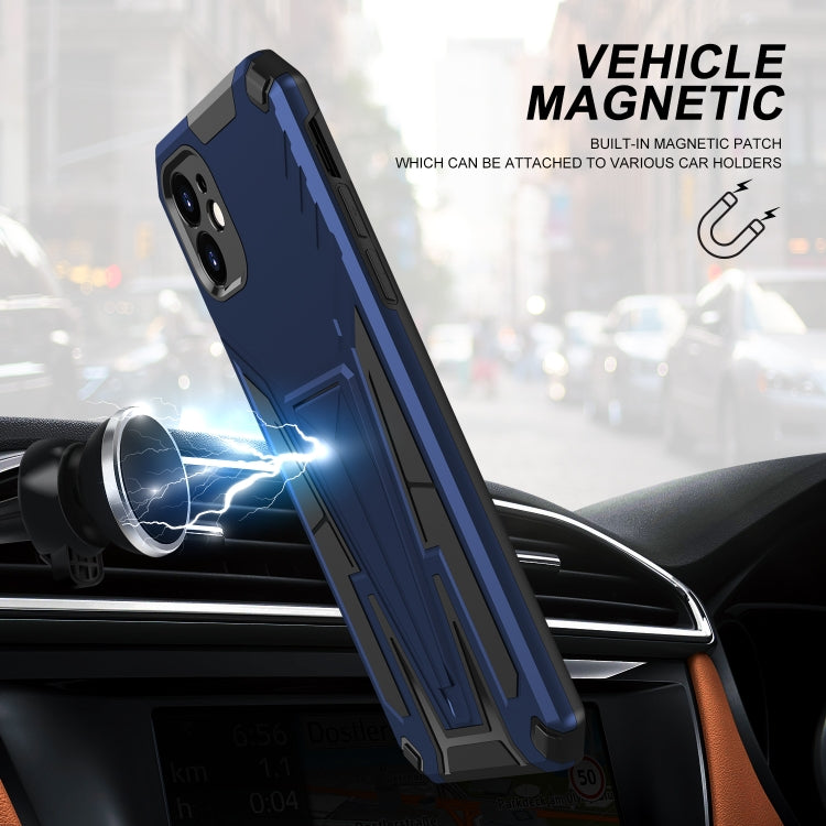 For iPhone 11 Super V Armor PC + TPU Shockproof Case with Invisible Holder