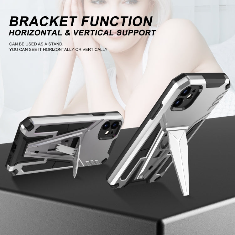For iPhone 11 Super V Armor PC + TPU Shockproof Case with Invisible Holder