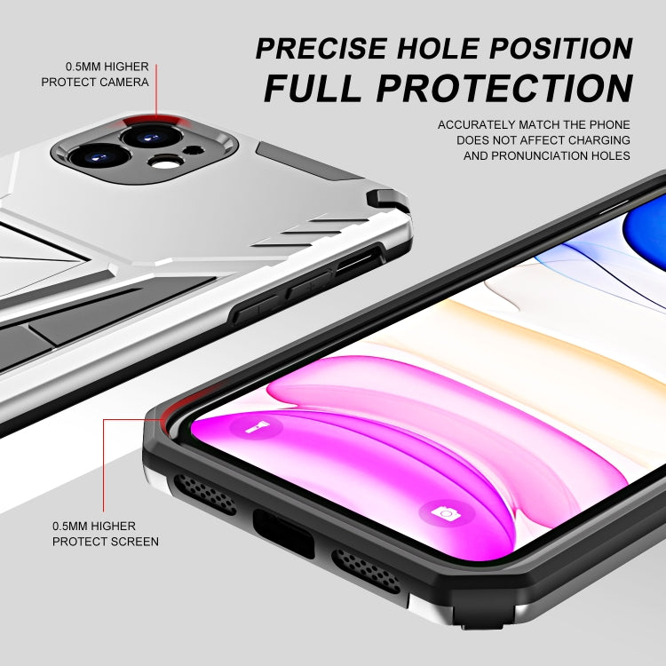 For iPhone 11 Super V Armor PC + TPU Shockproof Case with Invisible Holder