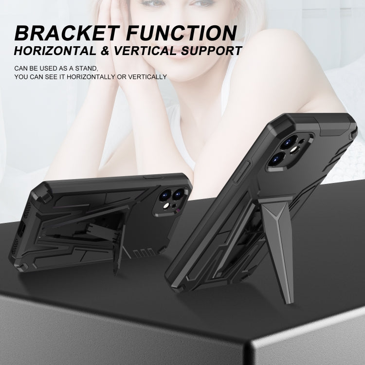 For iPhone 11 Super V Armor PC + TPU Shockproof Case with Invisible Holder