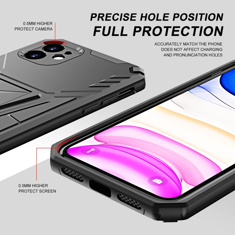 For iPhone 11 Super V Armor PC + TPU Shockproof Case with Invisible Holder