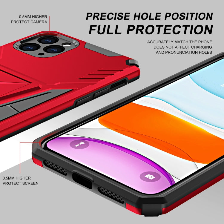 For iPhone 11 Pro Super V Armor PC + TPU Shockproof Case with Invisible Holder