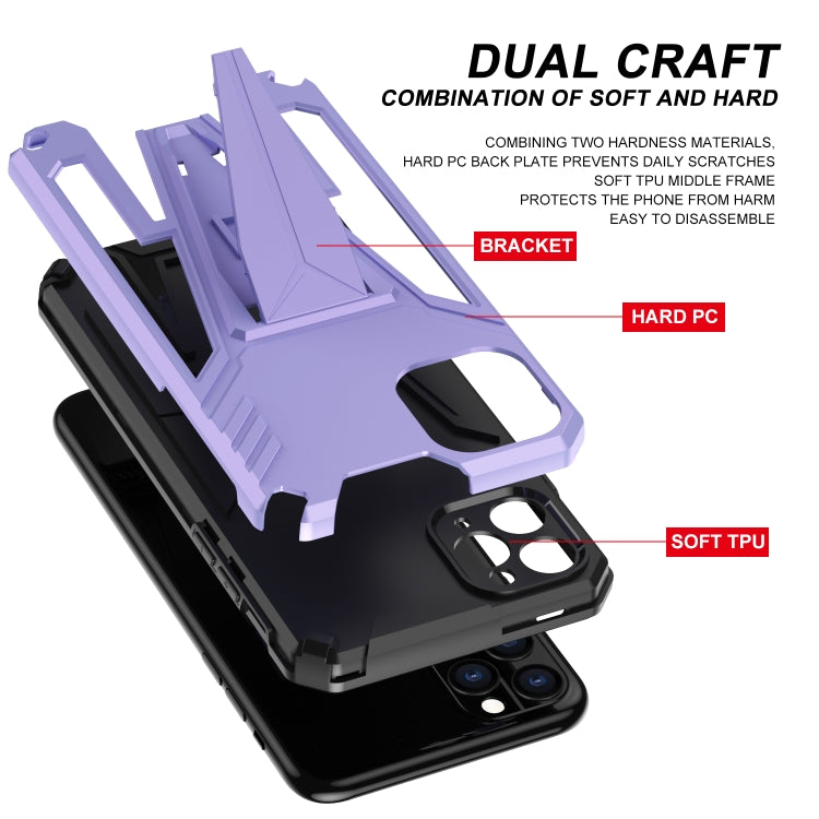 For iPhone 11 Pro Super V Armor PC + TPU Shockproof Case with Invisible Holder