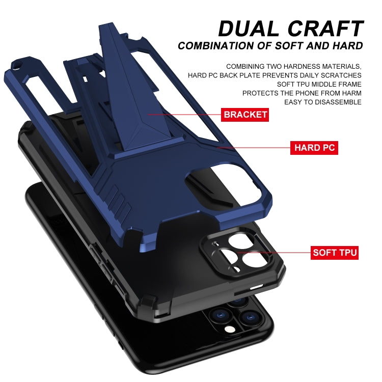For iPhone 11 Pro Super V Armor PC + TPU Shockproof Case with Invisible Holder