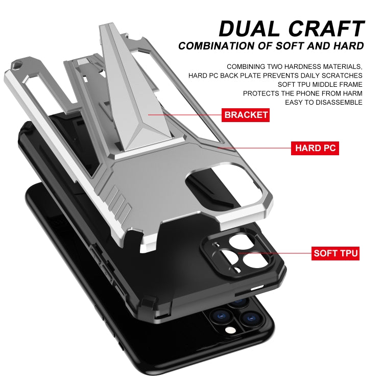 For iPhone 11 Pro Super V Armor PC + TPU Shockproof Case with Invisible Holder
