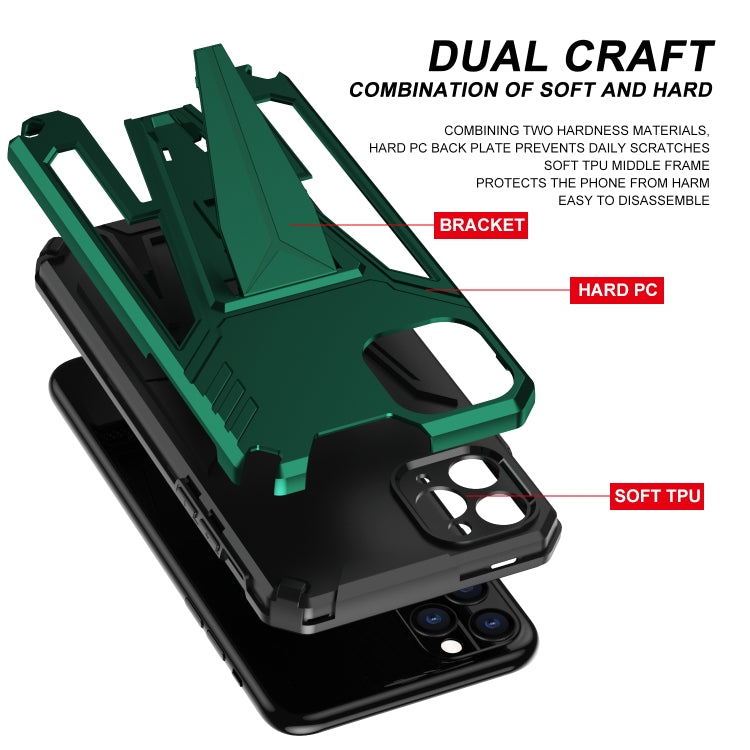 For iPhone 11 Pro Max Super V Armor PC + TPU Shockproof Case with Invisible Holder